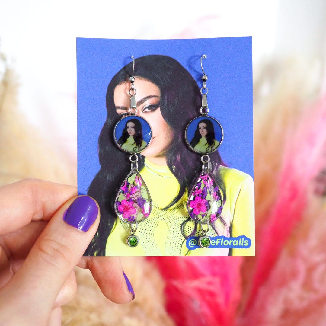 Charli XCX Earrings Dried Flower Earrings Jewelry Iconic Earrings
