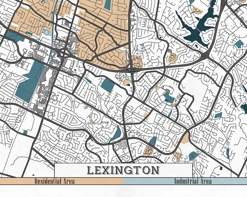 LEXINGTON KY Kentucky Canvas Print Map Panoramic Wall Art | Etsy