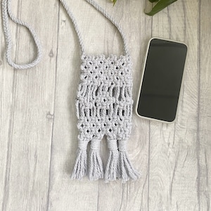 Macrame Cross Body Bag For Phone, Phone Case Holder Music Festival Gift, Travel Accessories For Weekender