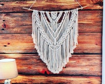 Boho macrame wall hanging•recycled cotton cord•modern macrame decor