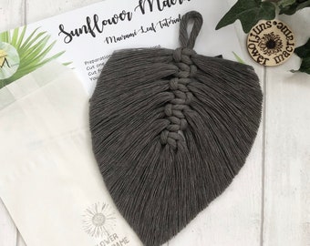 Macrame Leaf Kit, DIY kit, How to make a macrame leaf, craft kit for beginners