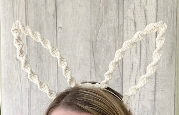 Macrame bunny ears, bunny ears, bun ears hairband, Easter hairband, rabbit ears