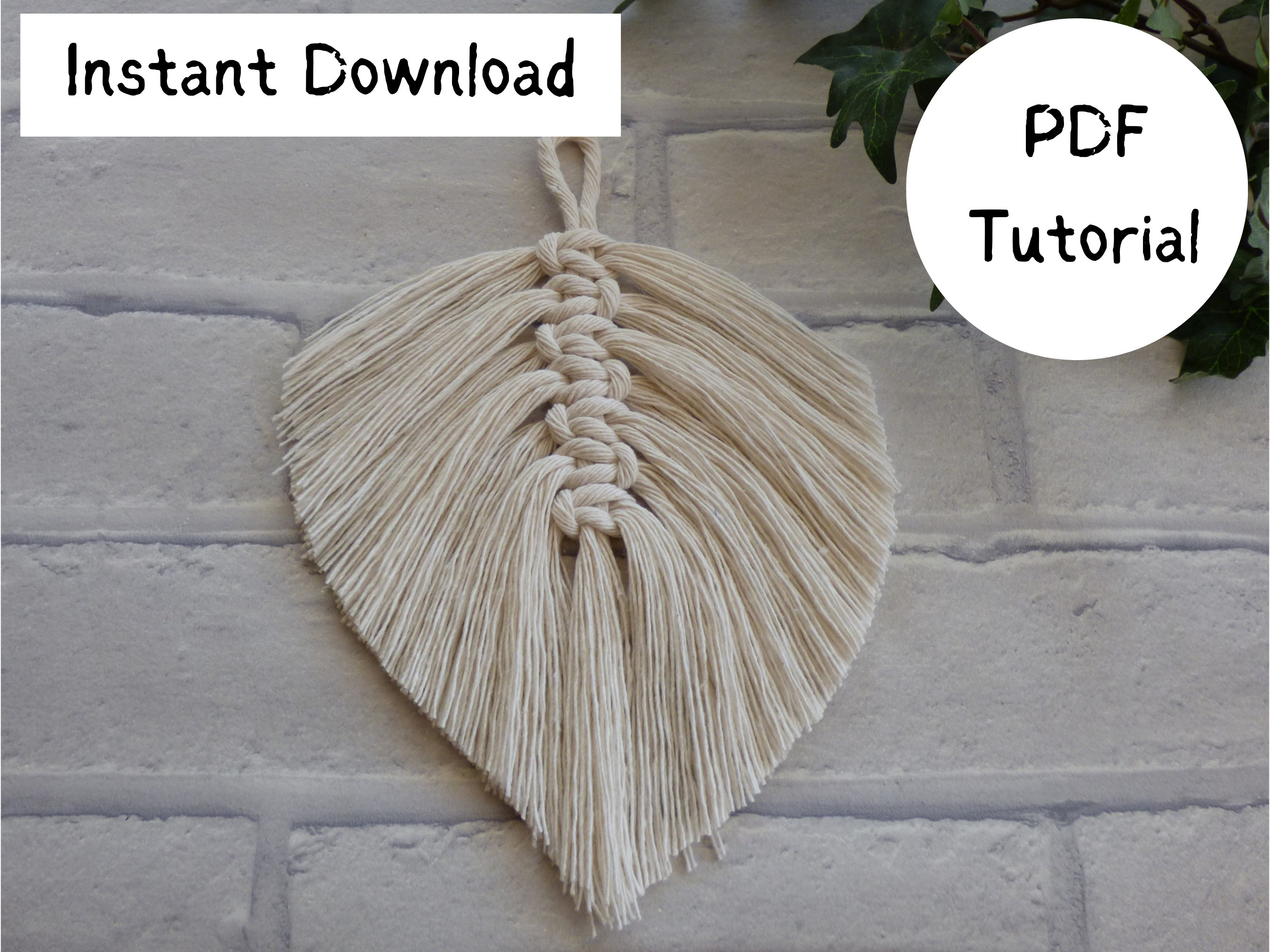 engineering paddestoel Contract Digital Download Macrame leaf instructions • PDF • tutorial instant download