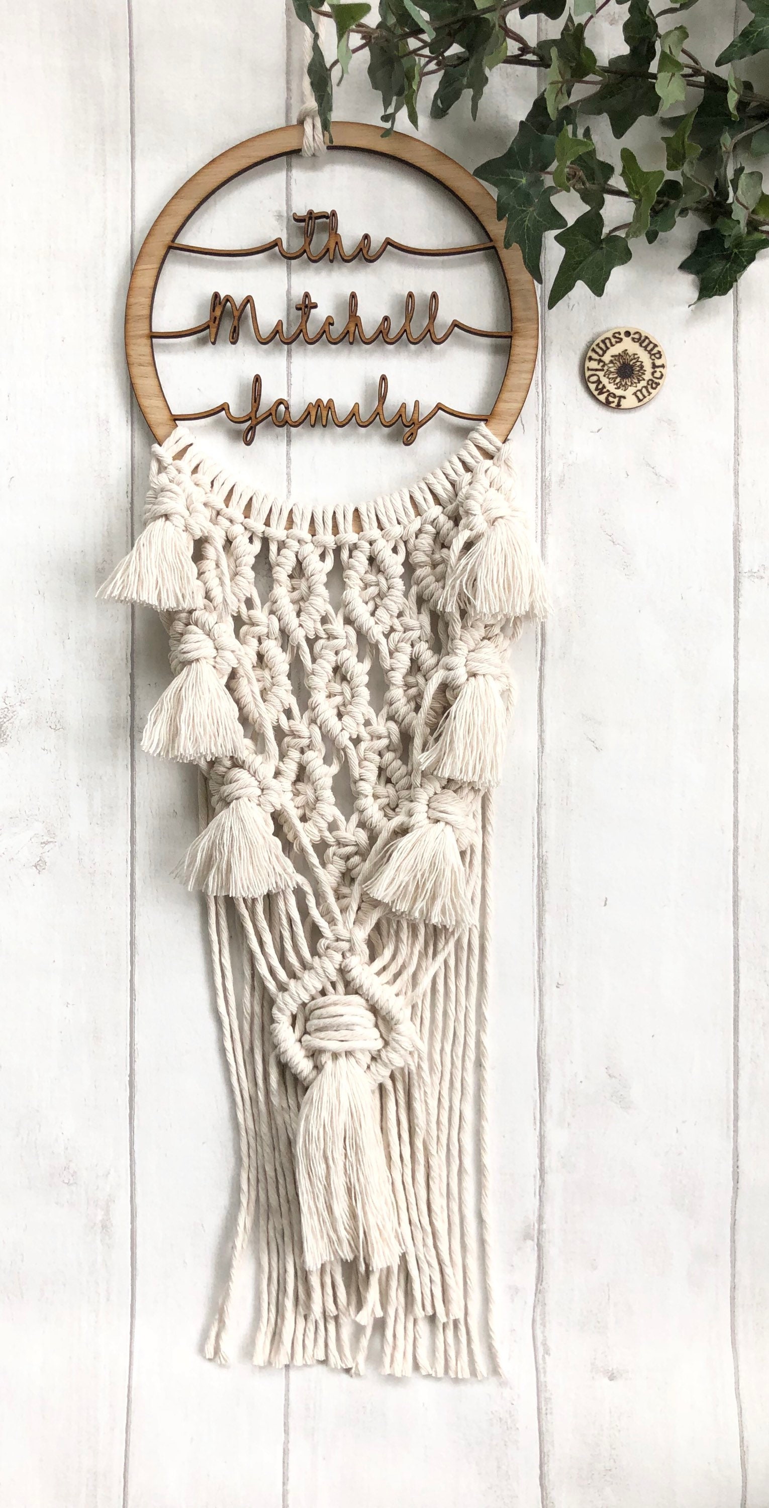 Family or business name macrame wall hanging Etsy