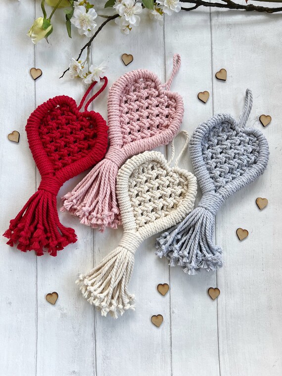 Macrame heart decor • heart wall hanging • Valentines Gift • Galentines gift • gifts for her • boho home decor • wall decor