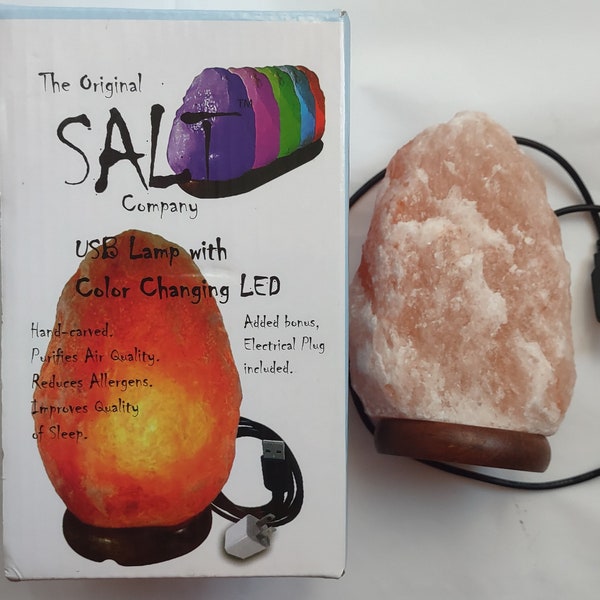 The Original Salt Company Himalayan Salt LED Color Changing health lamp USB