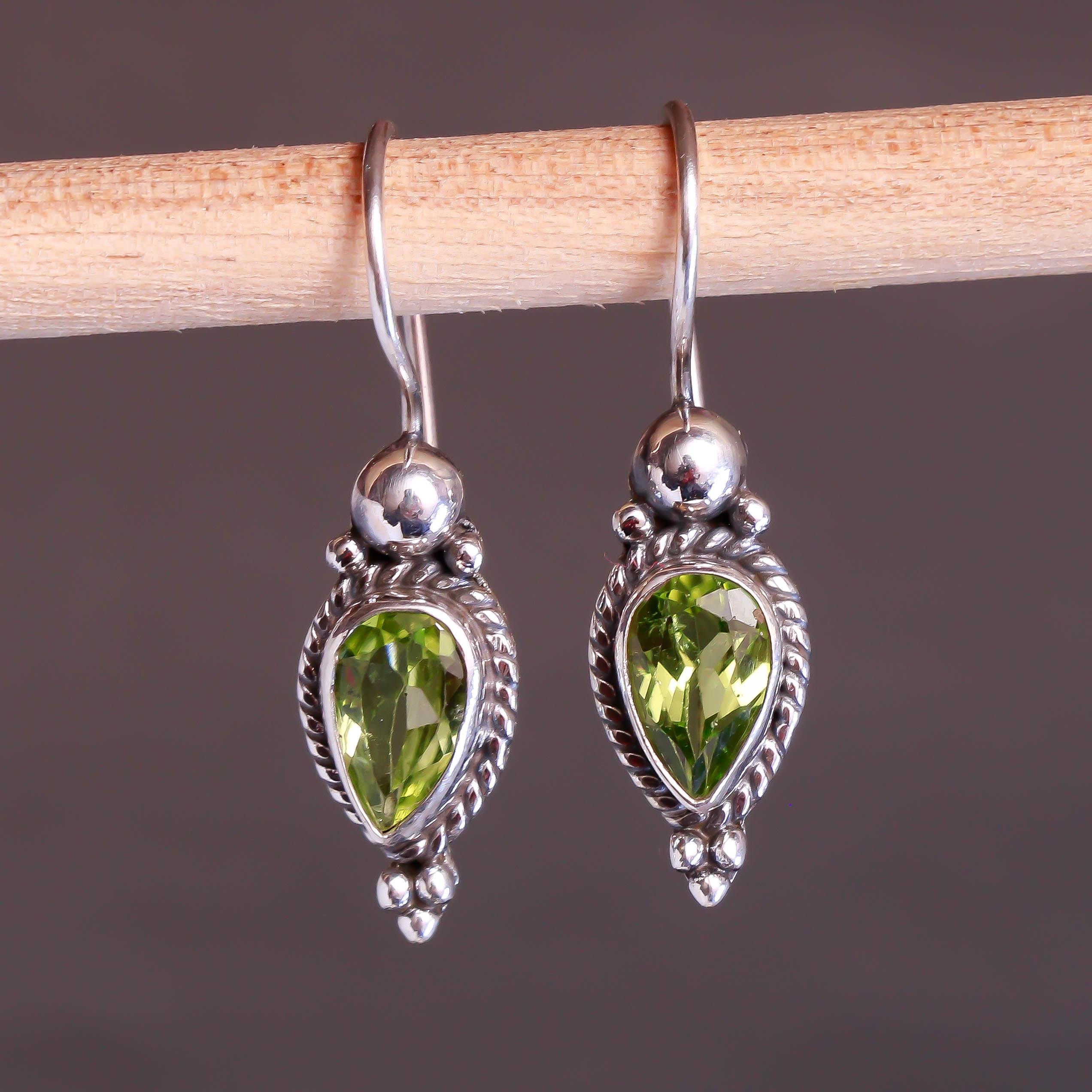 Boucles D'oreilles Dormeuses En Argent 925 Avec Grenat, Péridot, Citrine Et Perles - Neuves Avec étiquettes
