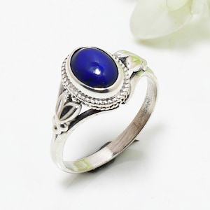 Lapis Lazuli Ring, Blue Lapis Ring, 925 Sterling Silver Ring, Handmade Ovel stone size