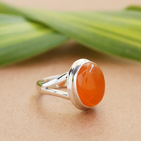 Orange carnelian ring discount