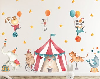 Panda whale wall sticker circus animals decorative wall tattoo for children's room baby room girl and boy mural sticker baby/children wall decoration