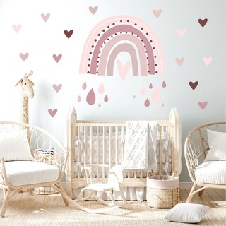 Little Deco DL5003-03 Adesivo Murale Farfalle Rosa - Per Cameretta Bambini, 215x156 Cm, Rimovibile