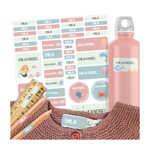 Pandawal Name Sticker Set Etichette personalizzabili 129 pz - Abbigliamento e articoli ideali per il tempo libero della scuola materna