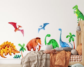 Panda baleine dino stickers muraux décoration de chambre d'enfant dinosaure stickers muraux pour enfants décoration murale garçons et filles peintures murales colorées