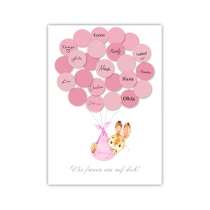 Pandawal Babyparty Deko Gästebuch Hase Alternative Gastgeschenk für Baby Shower, Erinnerungsstück/Andenken für Baby & Kinder beschreibbar