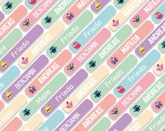 Panda whale name stickers pens 3.5 x 0.6 cm personalizable name labels for objects Ideal for school kindergarten leisure