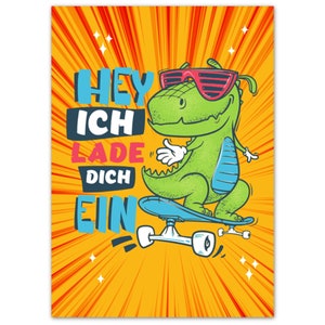 12 uitnodigingskaarten voor de verjaardagsuitnodiging van het dinosaurusfeest voor kinderen