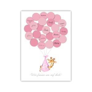 Pandawal Babyparty Deko Gästebuch Giraffe Alternative Gastgeschenk für Baby Shower, Erinnerungsstück/Andenken für Baby & Kinder beschreibbar