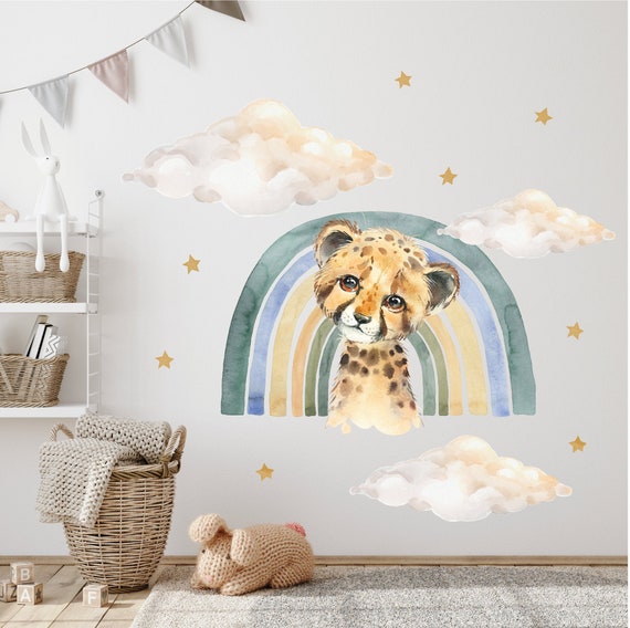 Stickers Muraux Enfants Autocollant Mural Bebe Garcon Fille Chambre  Décoration Animaux Éléphant Lion Tigre Girafe Koala