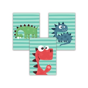 Cuadros de ballenas panda habitación infantil niños dino decoración juego de 3 carteles para niños en formato DIN A4