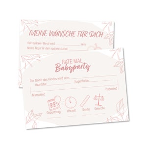 Pandawal Babyparty Spiel Rate Mal Wunschkarte Ausfüllkarten Baby Shower Partyspiele Ratespiel (20 Spielkarten)