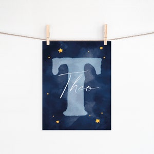 Nombre cartel de imagen con letra y nombre decoración de la habitación de los niños niño niña regalo nacimiento/bautismo niños bebé/habitación del bebé espacio personalizado
