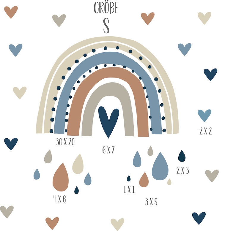 Pandawal Regenbogen Wandsticker Set - Niedliche Babyzimmer Deko