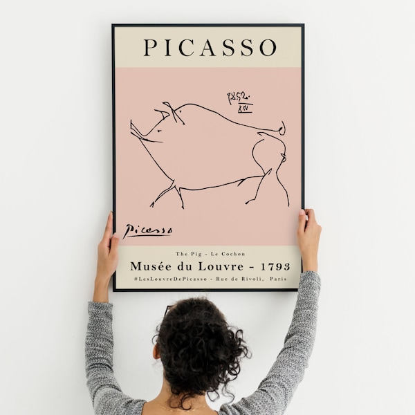 Le cochon Picasso numérique, téléchargement Pablo Picasso, Le Cochon, affiche impression de l'exposition, téléchargement numérique imprimable bureau d'art téléchargeable