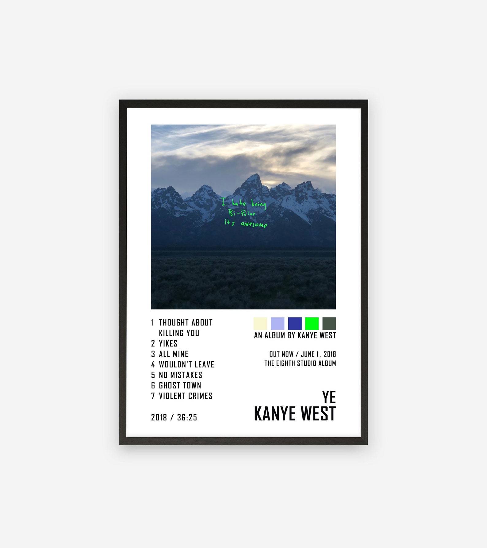 Kanye West YE Album Cover PosterAwesome PosterMusic Album Etsy