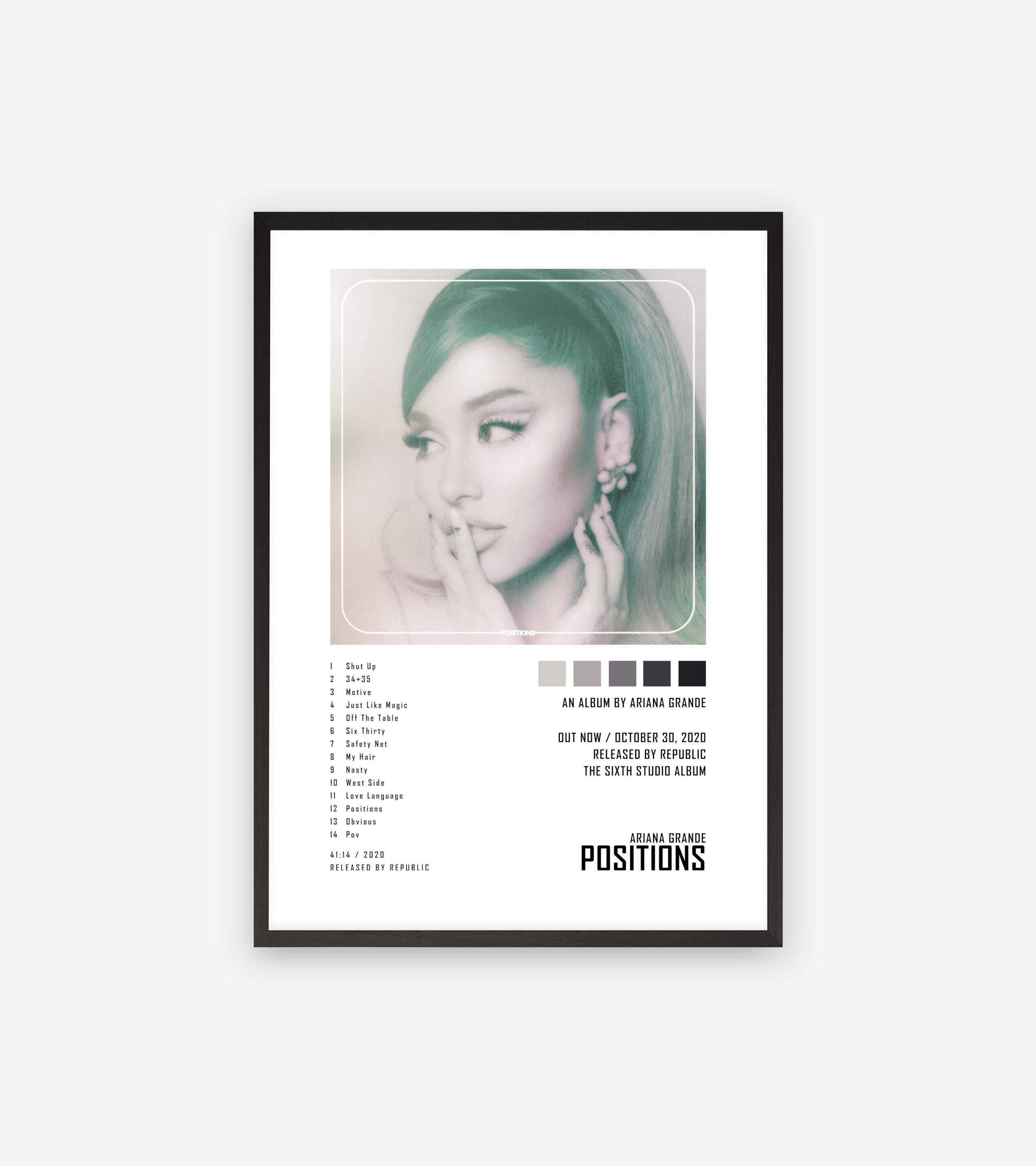 Ariana Grande Album Cover Print Spotify Code Ariana Etsy