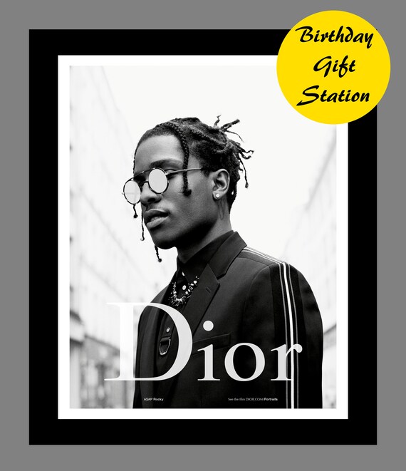 Dior Asap Rocky Vogue Print Poster Rap Hip Hop Canvas Asap Etsy