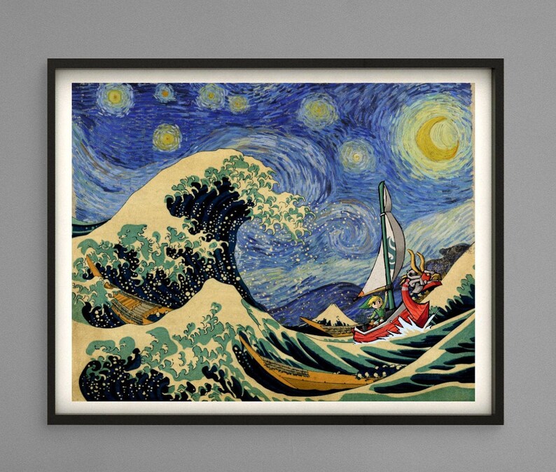 Legend of Zelda Windwaker The Great Wave off Kanagawa Etsy