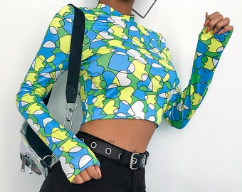 bell sleeve rave top