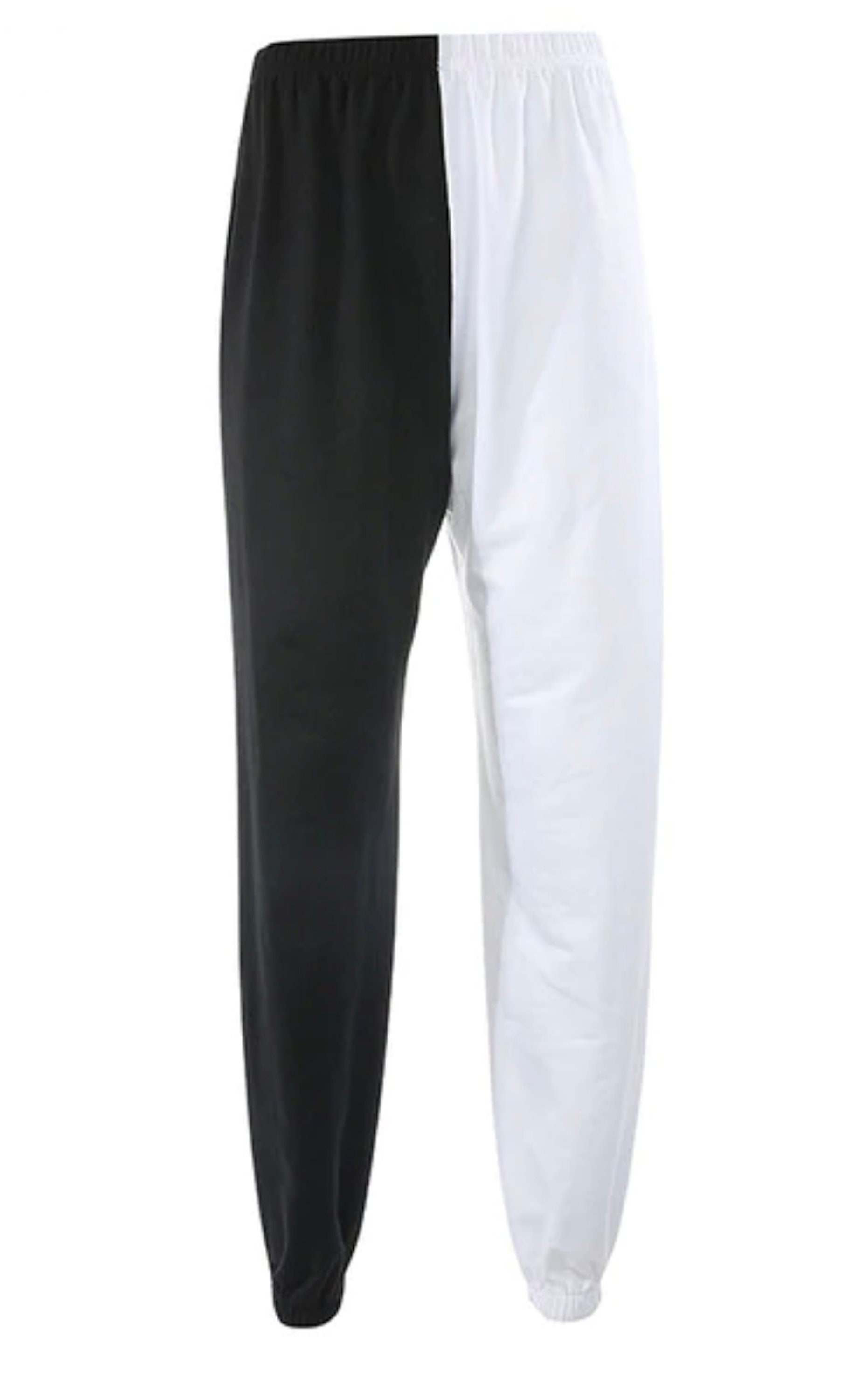 black jogger pants with white stripe