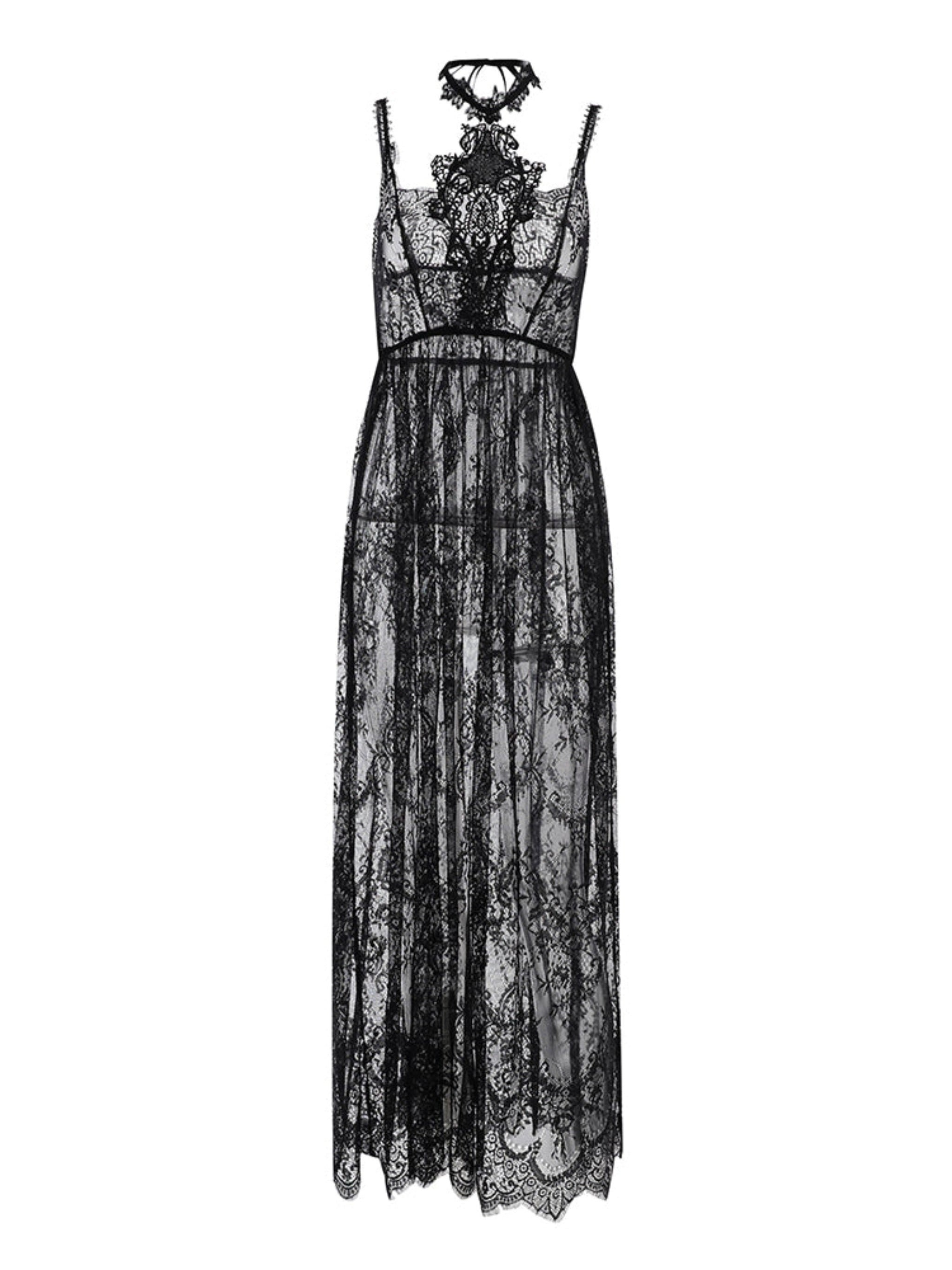 Gothic Lace High Waist Maxi Dress With Choker - Etsy