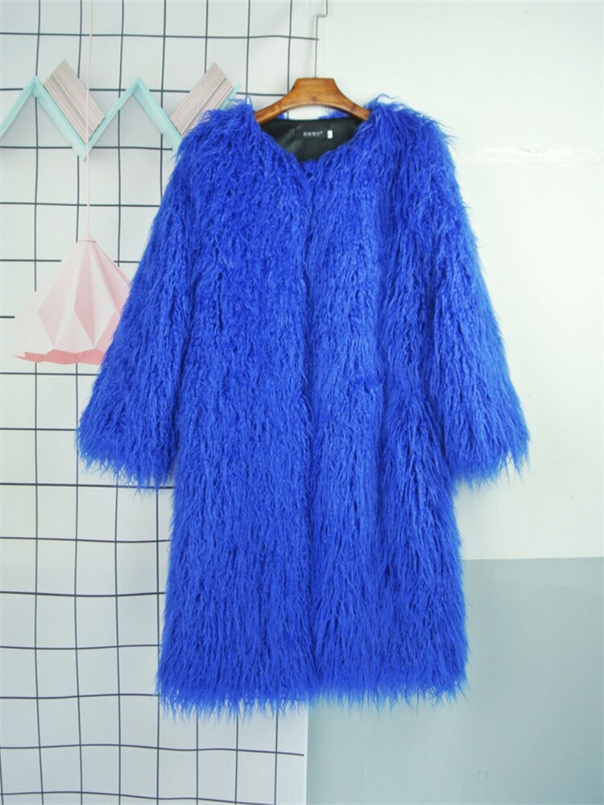 Shaggy Faux Fur Coat - Etsy Canada