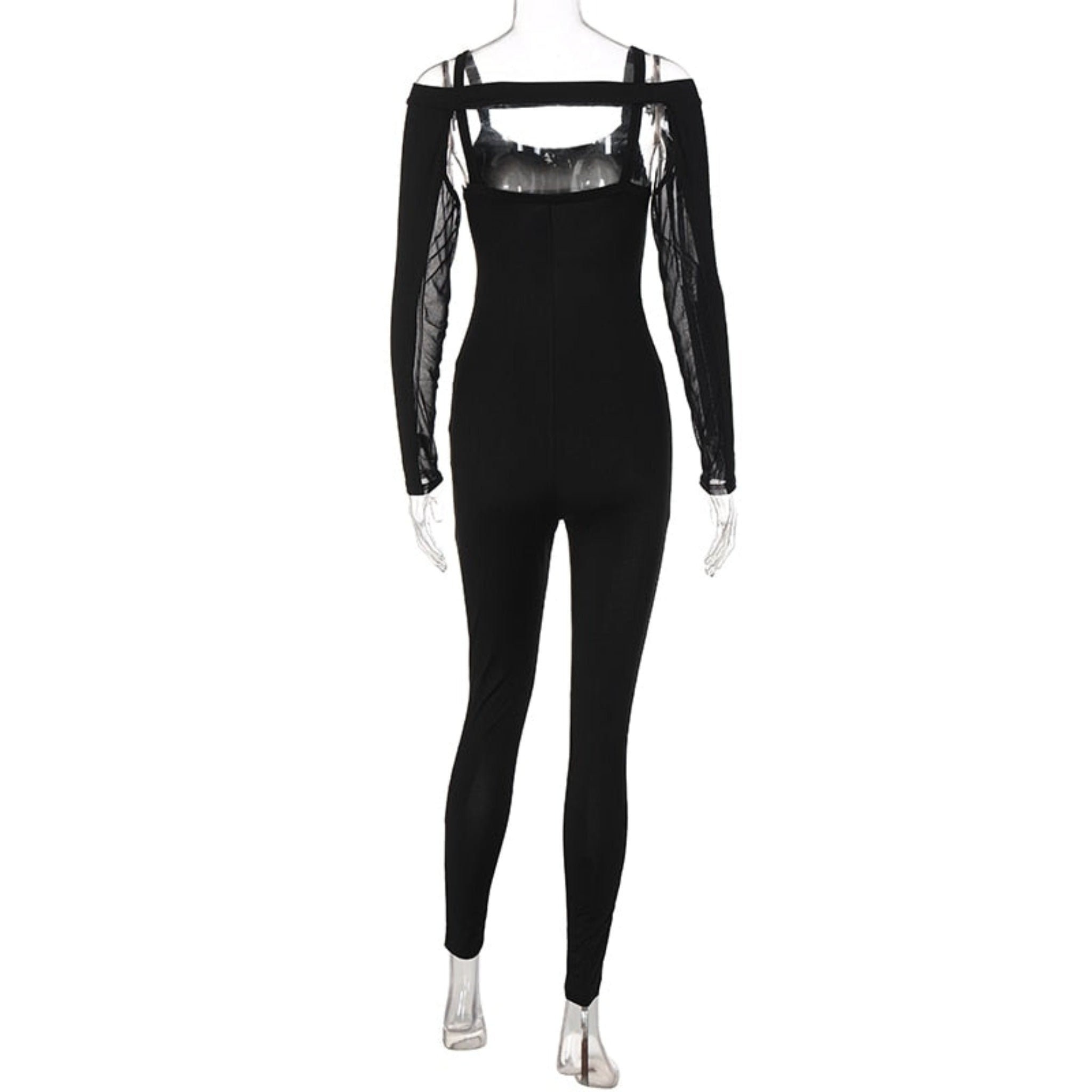 Mesh Hollow Out Catsuit With Long Sleeve Active - Etsy