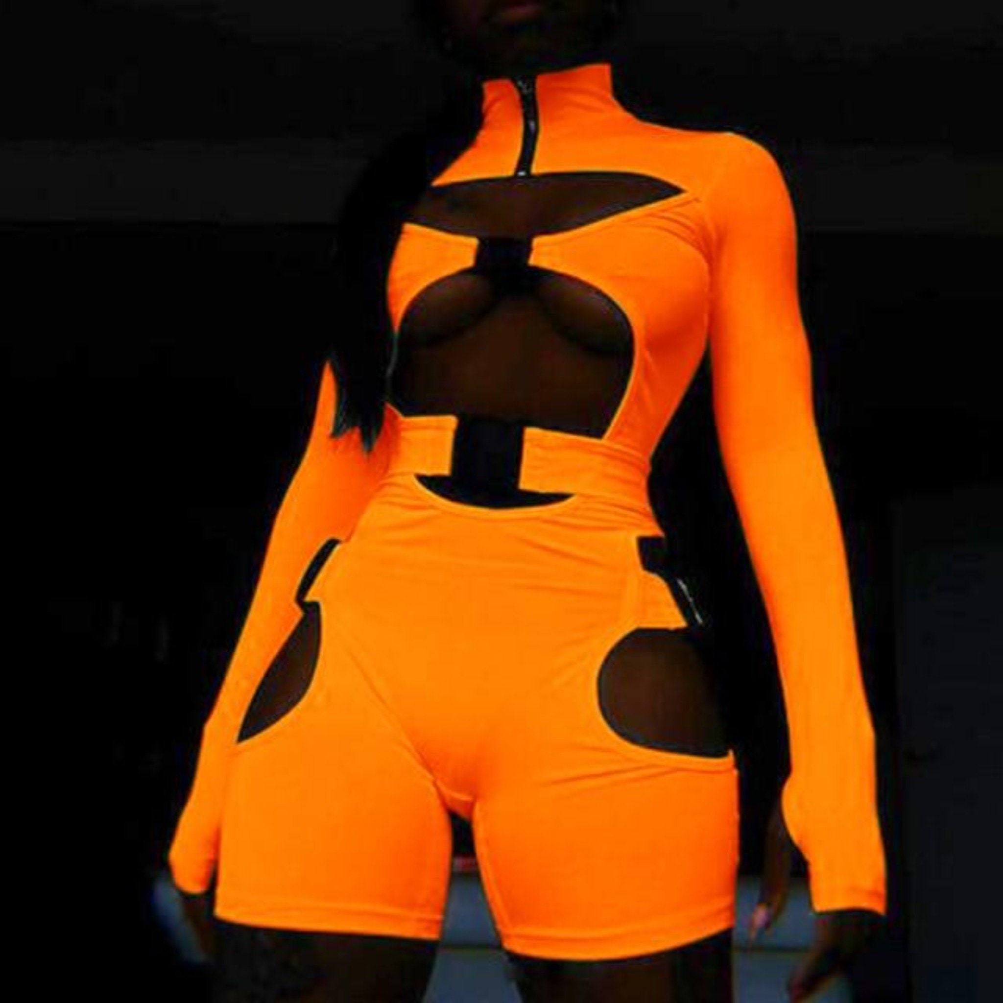 Festival Hollow Out Turtleneck Jumpsuit 