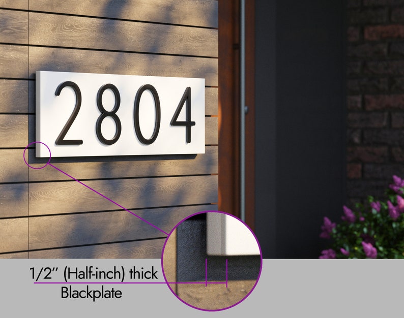 Horizontal  house number sign House Number Plaque Address plaque  House Numbers Address number Sign
