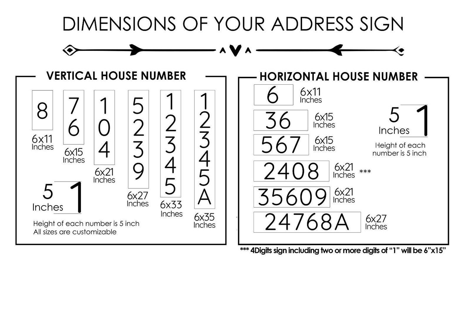 House Numbers Sign Vertical House Number Sign Horizontal Etsy Canada