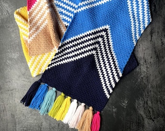Chevron Scarf Crochet Pattern: Maeve Moss Stitch (PDF Pattern)