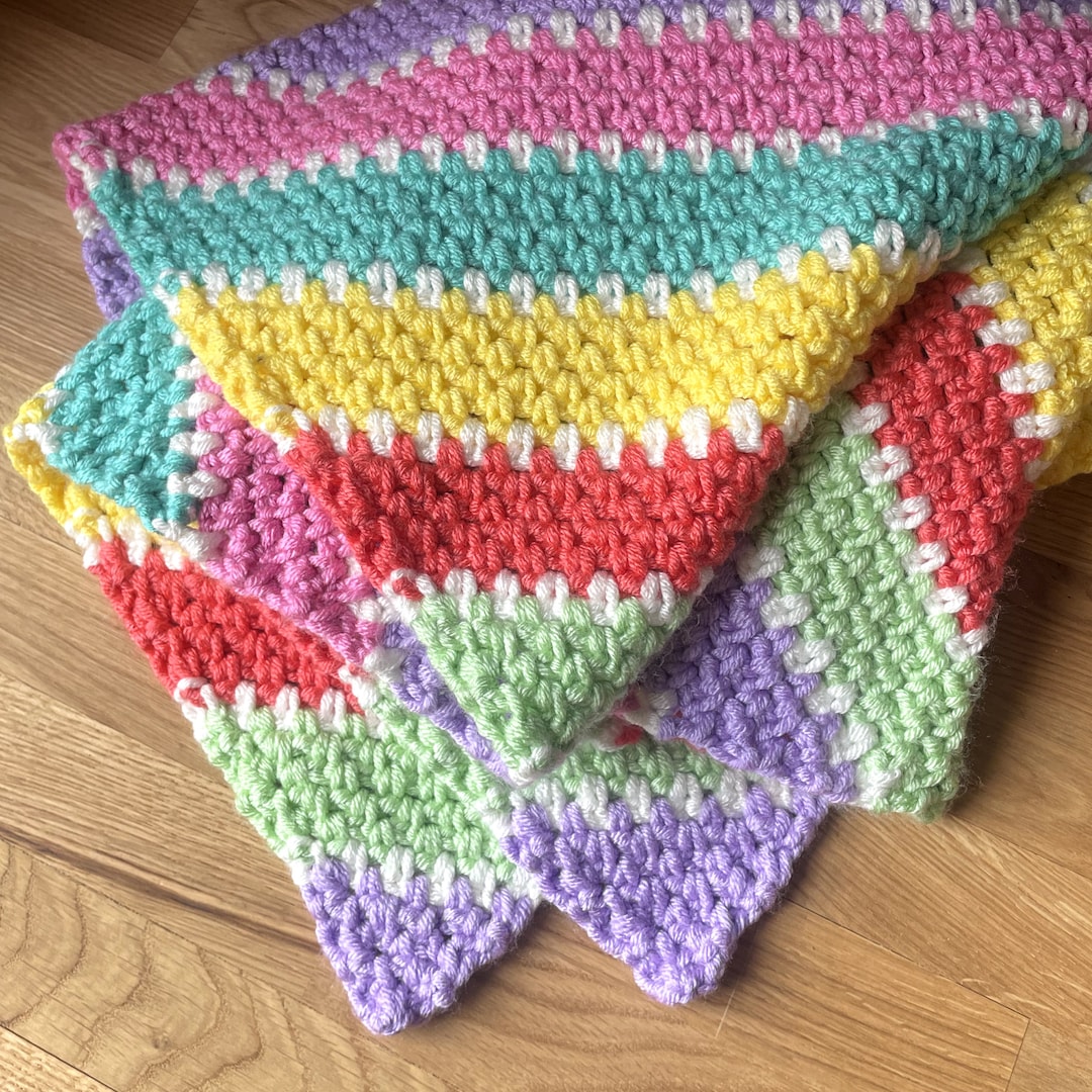 Candy Moss Stitch Crochet Baby Blanket Pattern (PDF Pattern)