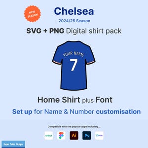 Clox Home 2024/25 Saison SVG- und PNG-Icon-Pack - Digitaler Download - Trikot, Buchstaben und Zahlen zur vollständigen Anpassung.