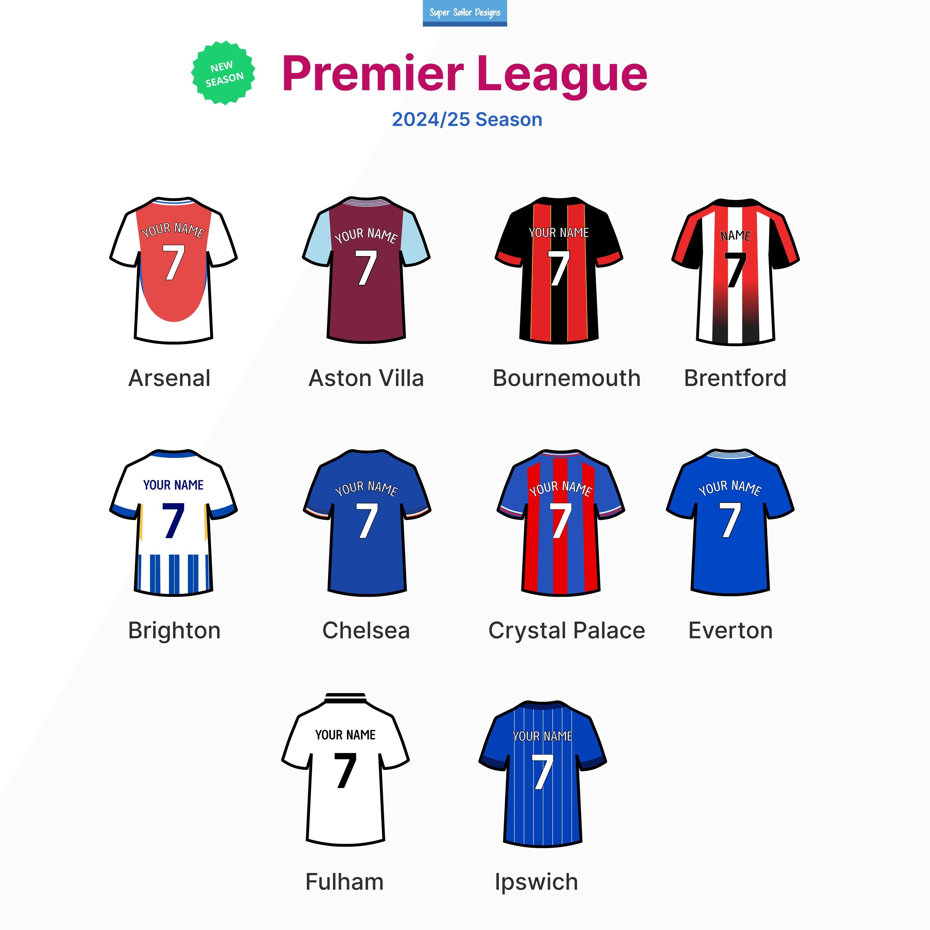 20 Premier League 24/25 Season SVG Icon Pack - Digital Download - All ...