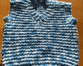 Baby Hand Knitted vest/tank top 6-12 months.