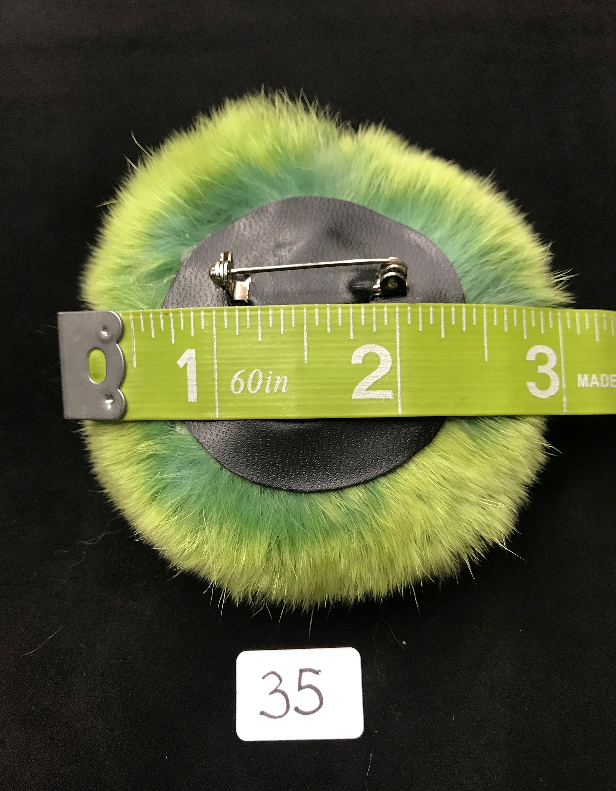 Aqua-green, Real Rex Rabbit Fur Flower Rosette, Hand Made Fur Pin is a ...