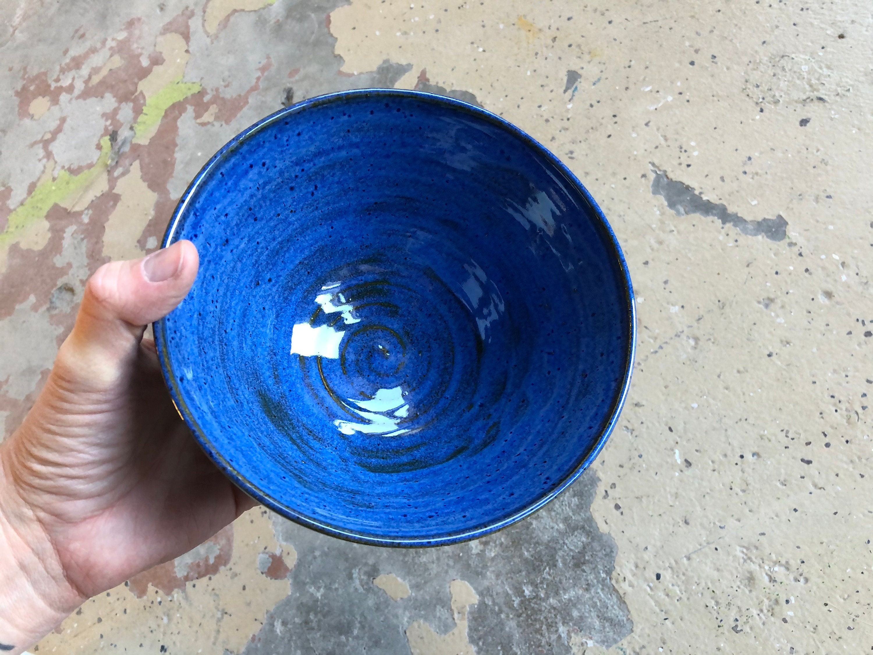 Cereal bowl blue Etsy