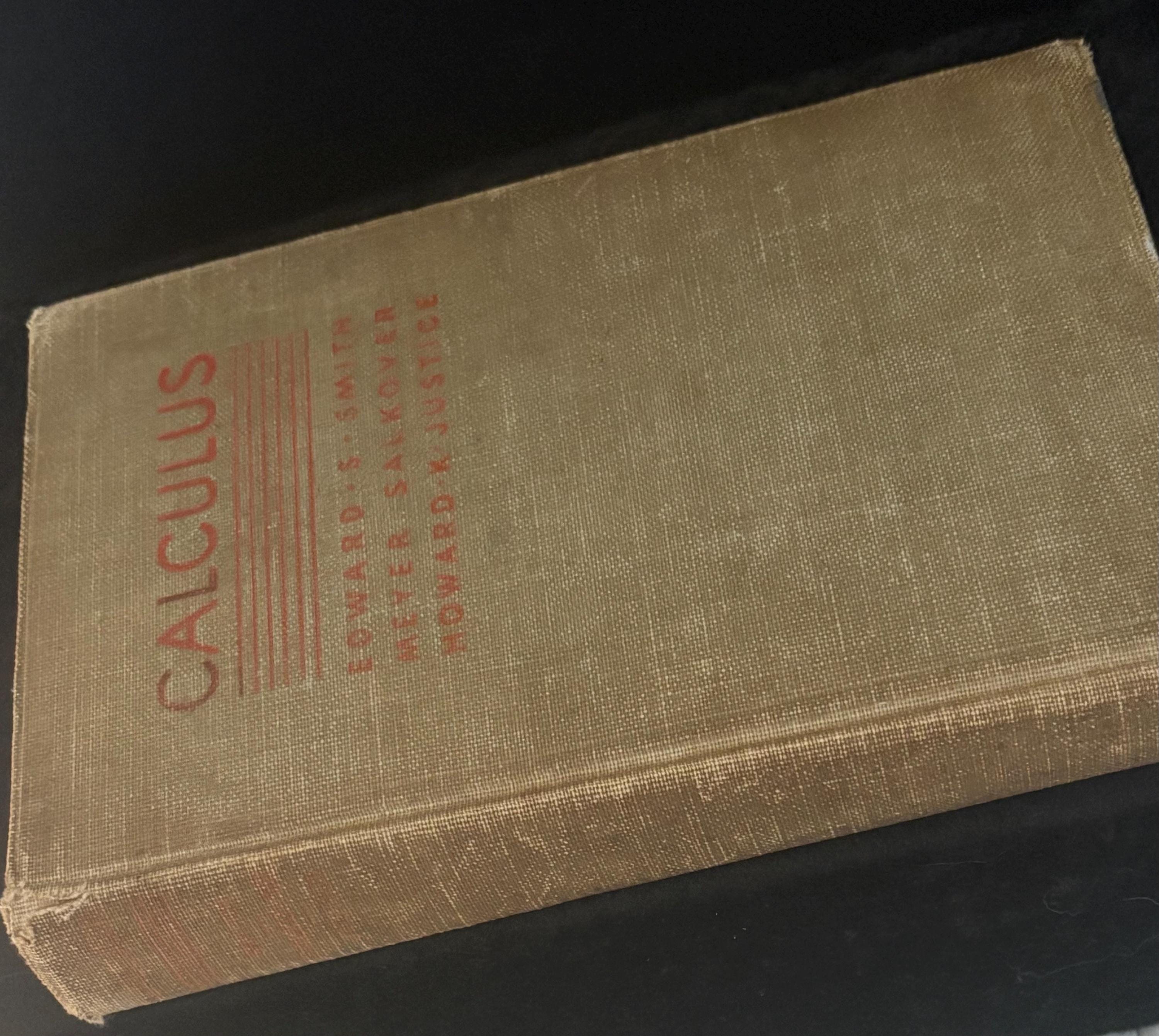 Vintage Calculus Book by Smith, Salkover, Justice, 1938 - Etsy