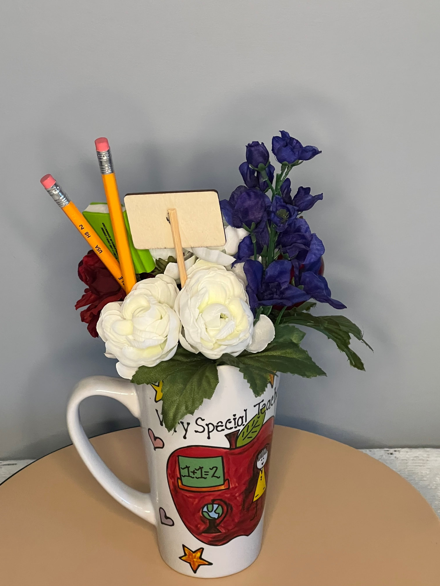 Teacher Floral Arrangement, Teacher Mug Floral Arrangement