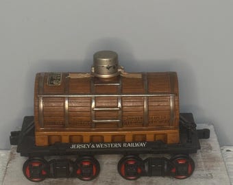 Vintage 1983 Jim Beam Tank Train Car Decanter- Jersey & Western Railway