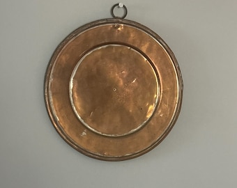 Vintage Copper Charger Plate, Decorative Wall Hanging, Hand Hammered Copper Plate